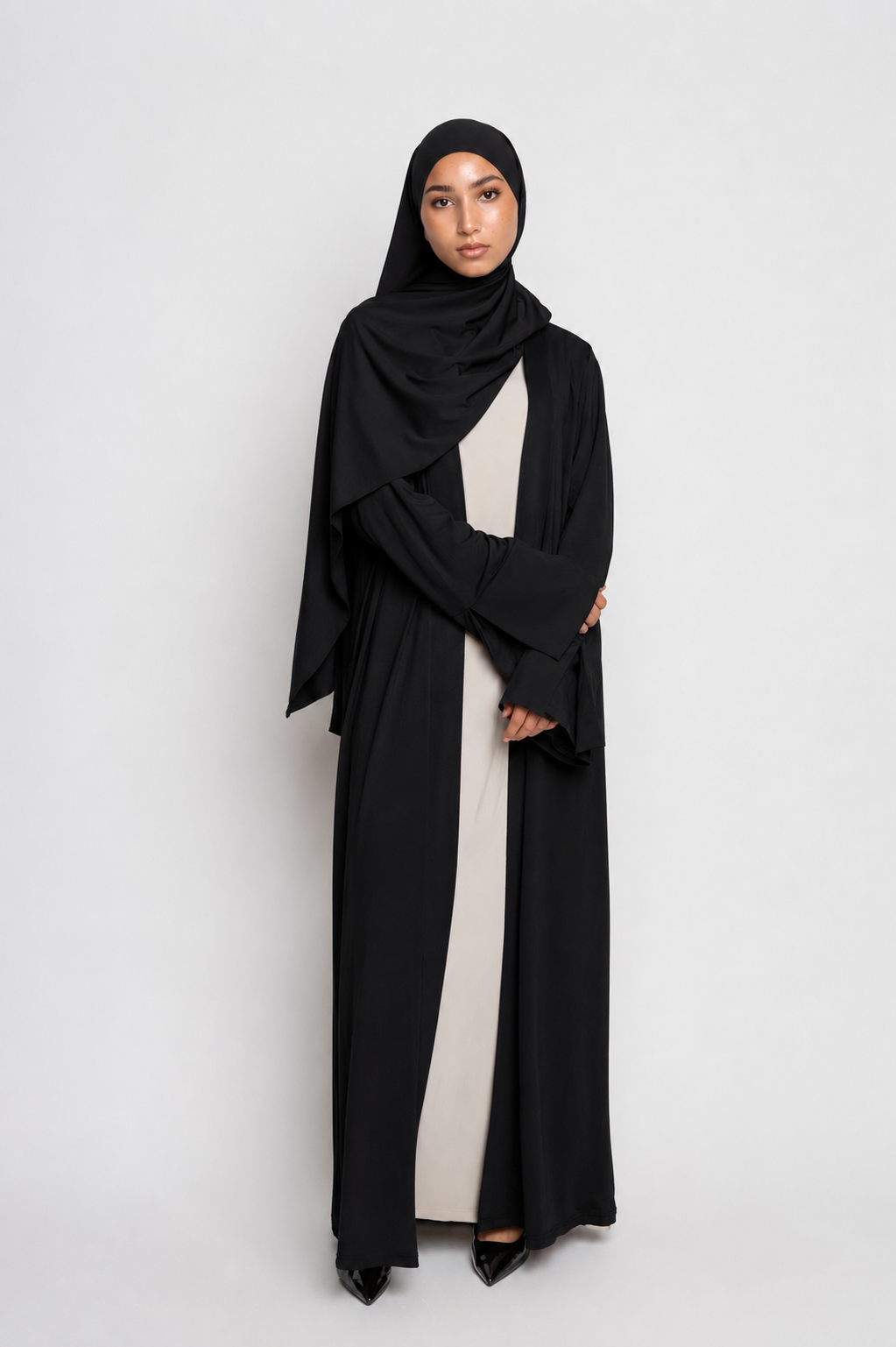Black OPEN ABAYA