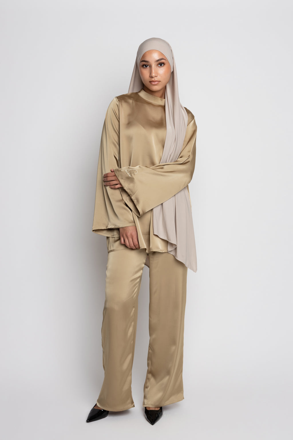 Satin set OLIVE