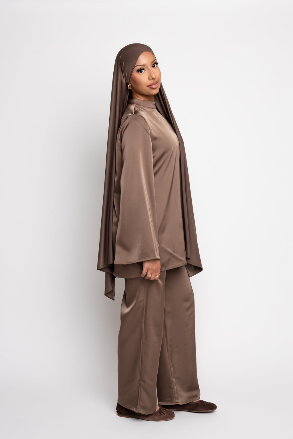 Satin set BRONZE BROWN