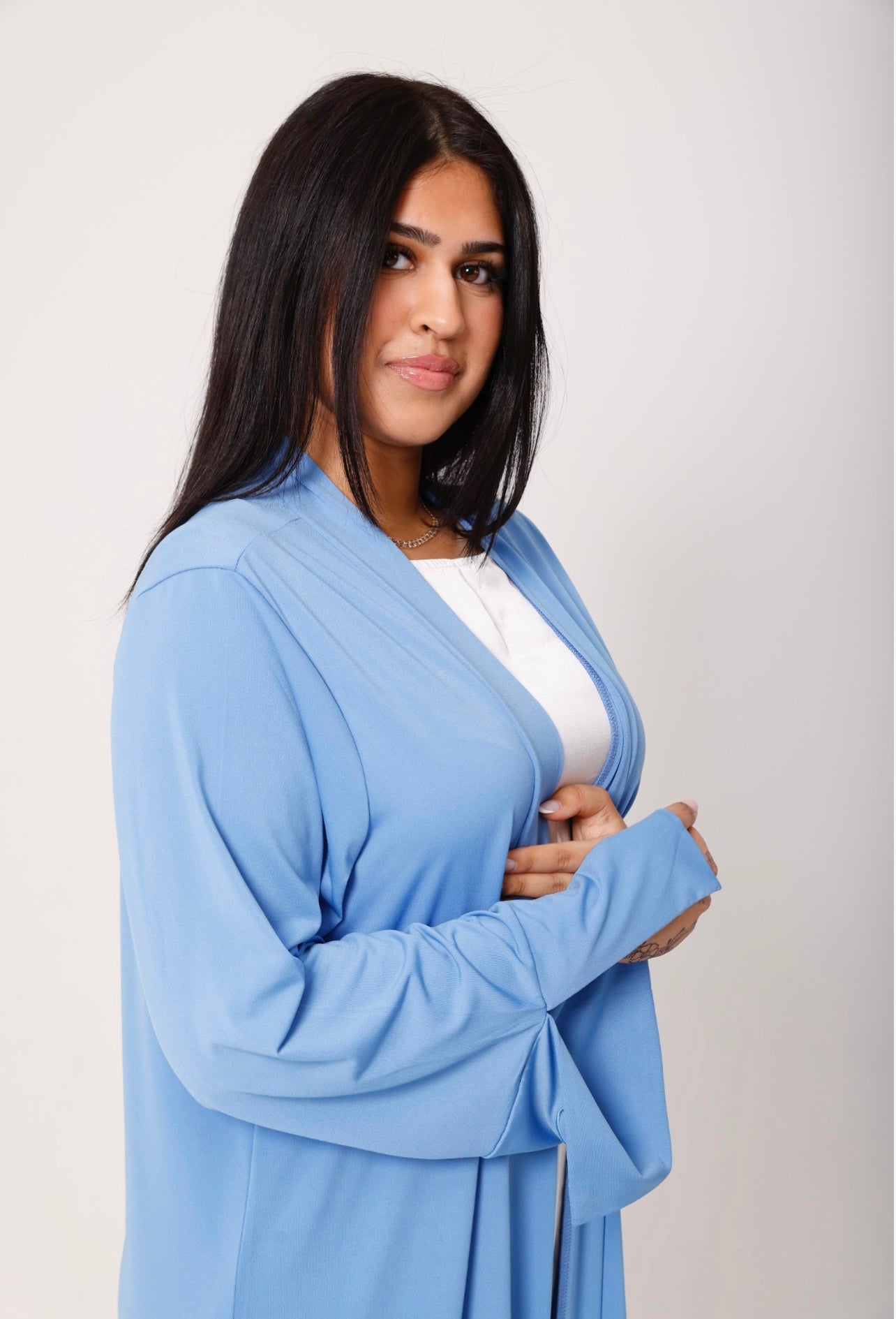 Open Abaya Sky blue