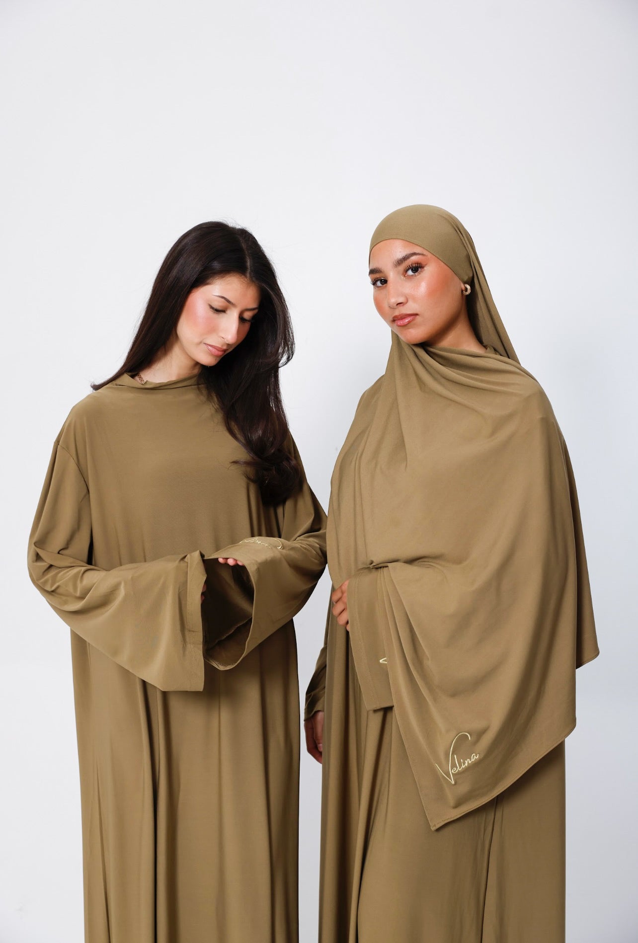 Olive High Neck Abaya