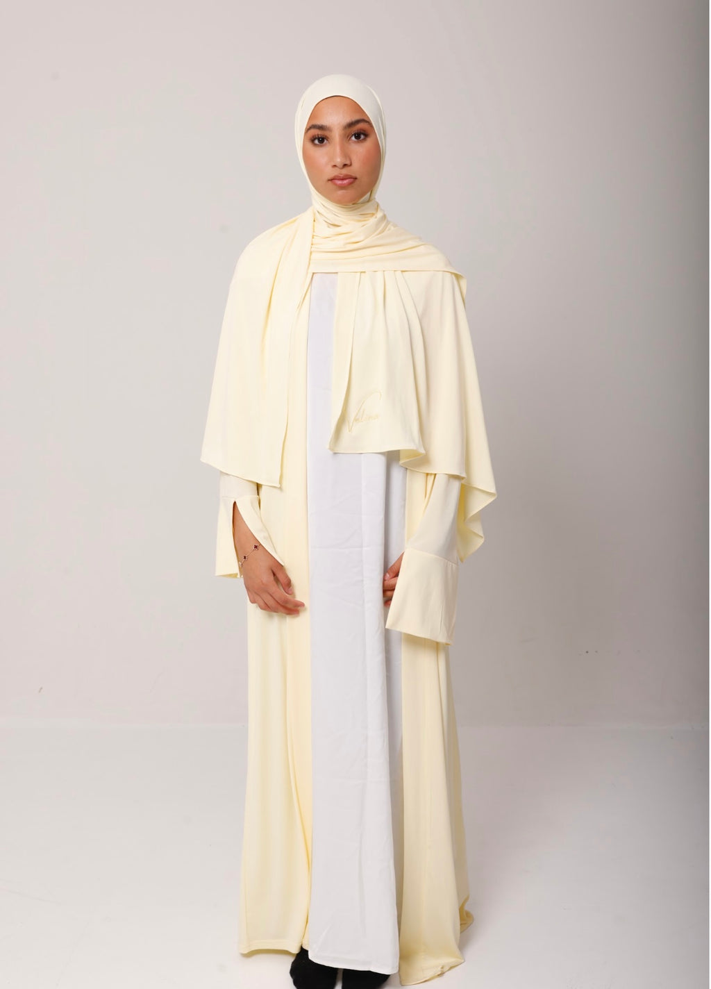 Open Abaya Soft lemon