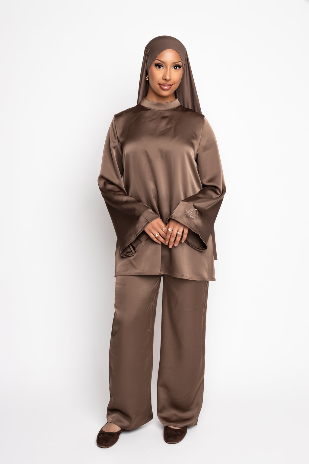 Satin set BRONZE BROWN