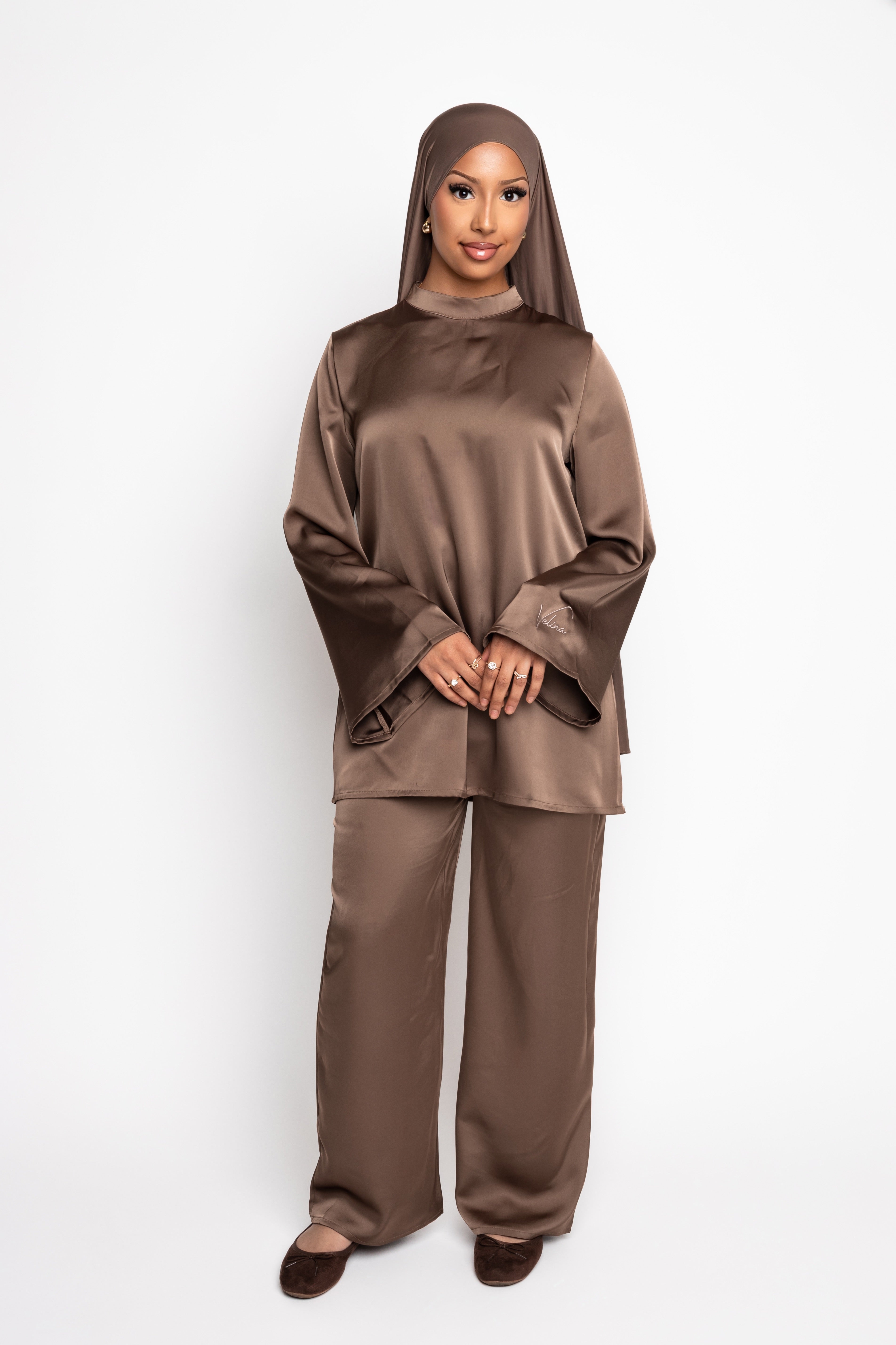 Satin set BRONZE BROWN
