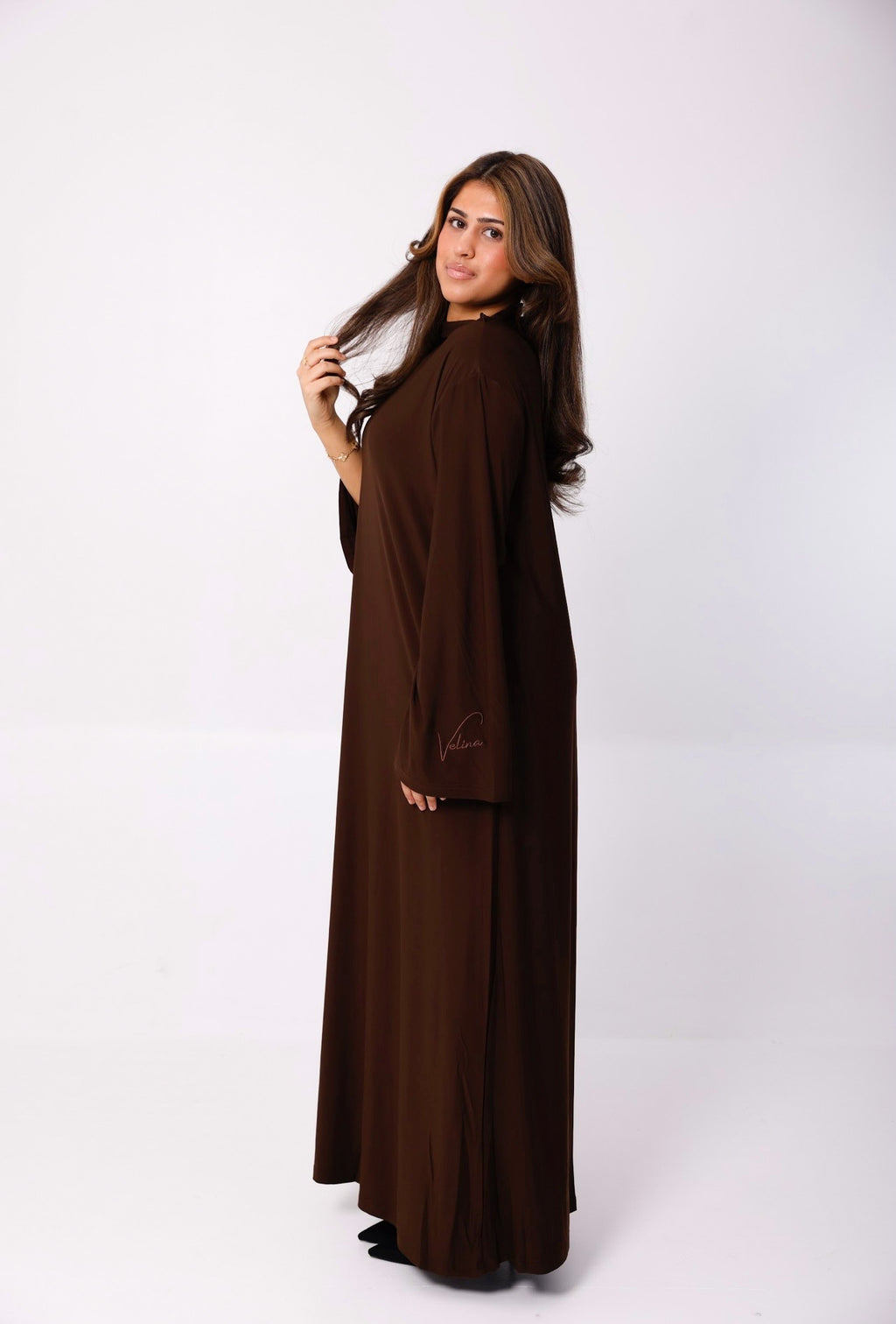 Cocoa High Neck Abaya