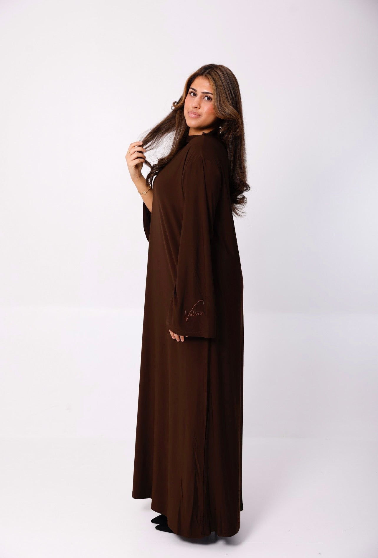 Cocoa High Neck Abaya