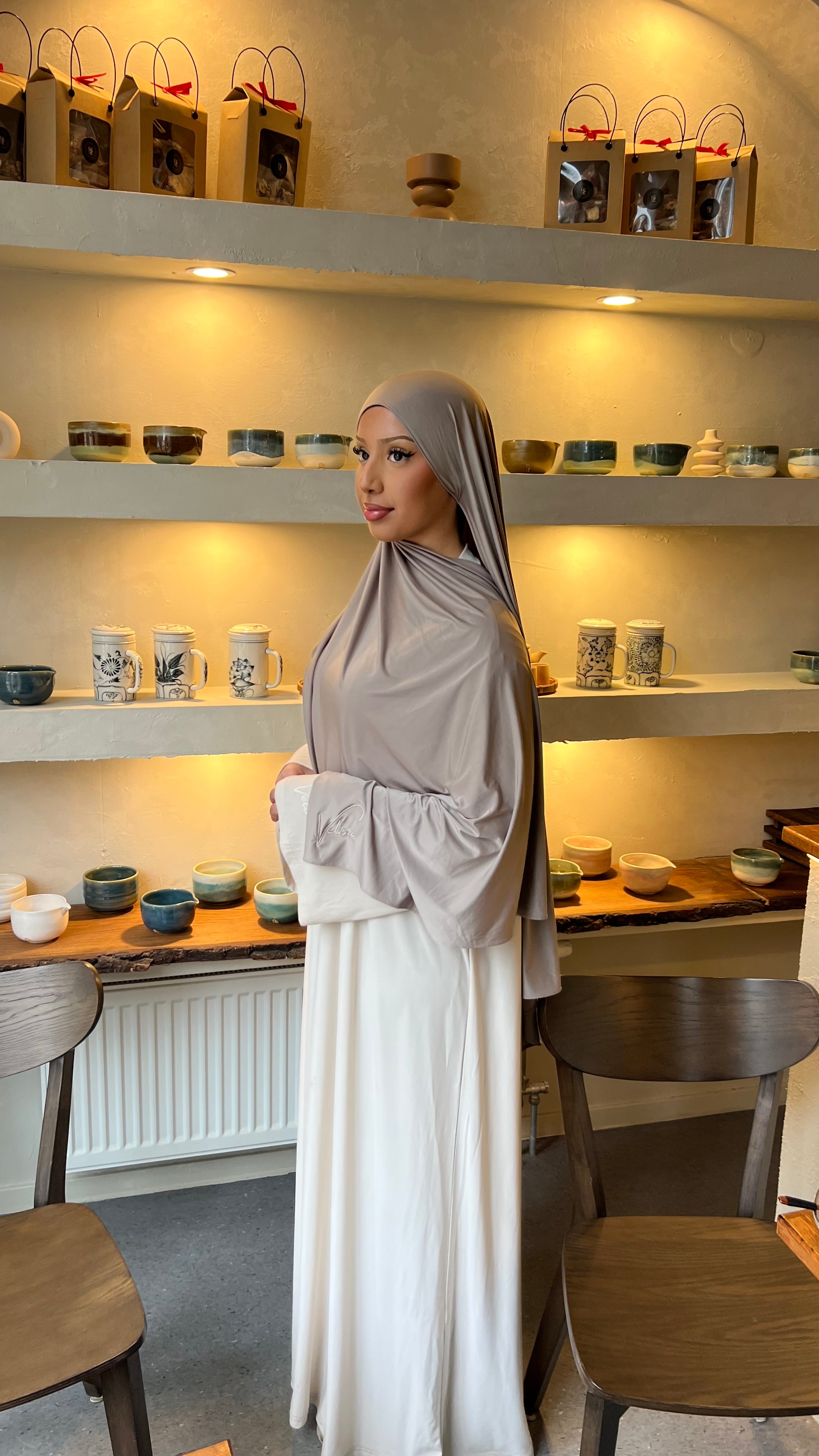 Taupe Liquid Jersey Hijab