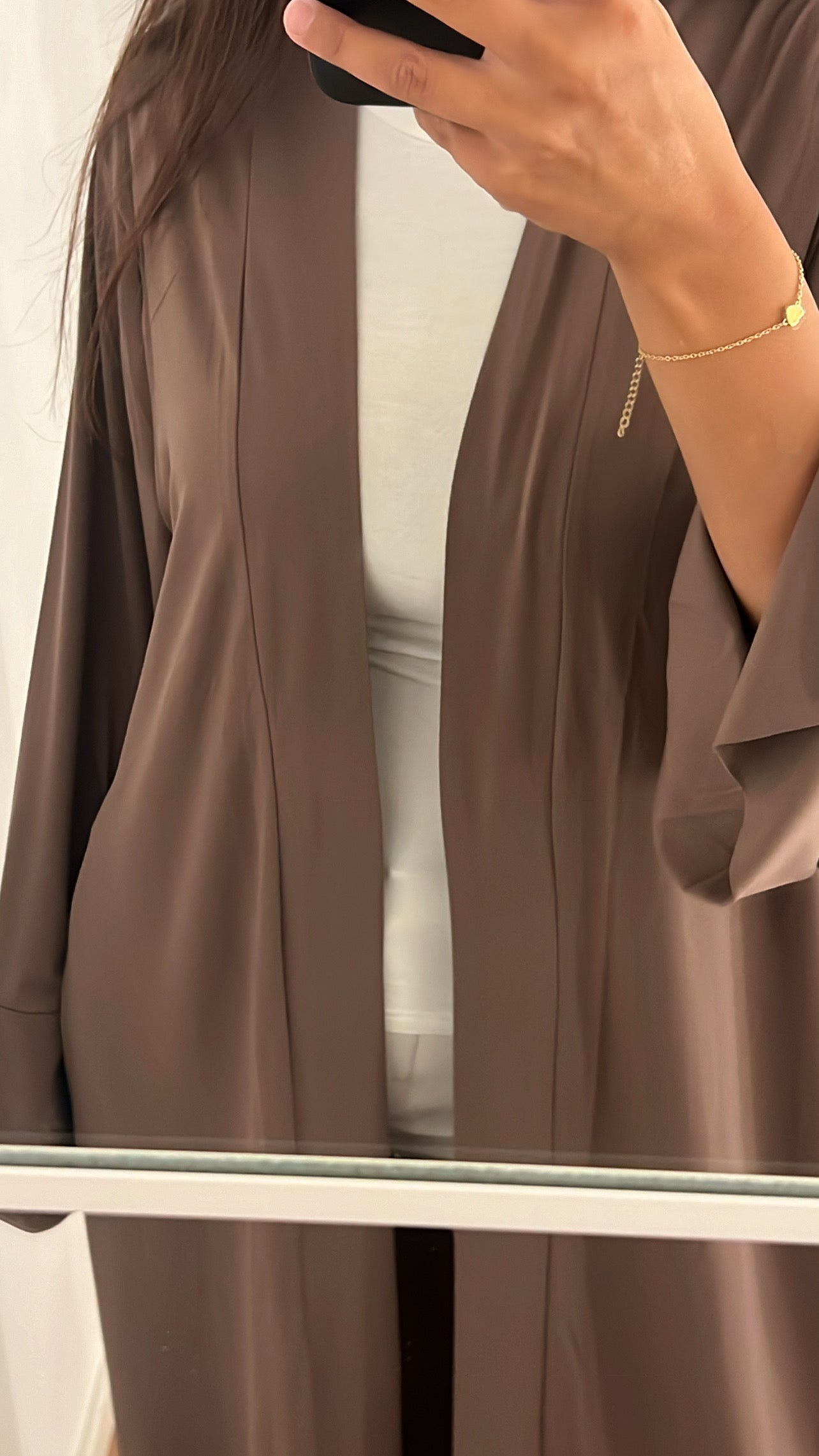 Open Abaya Kaki