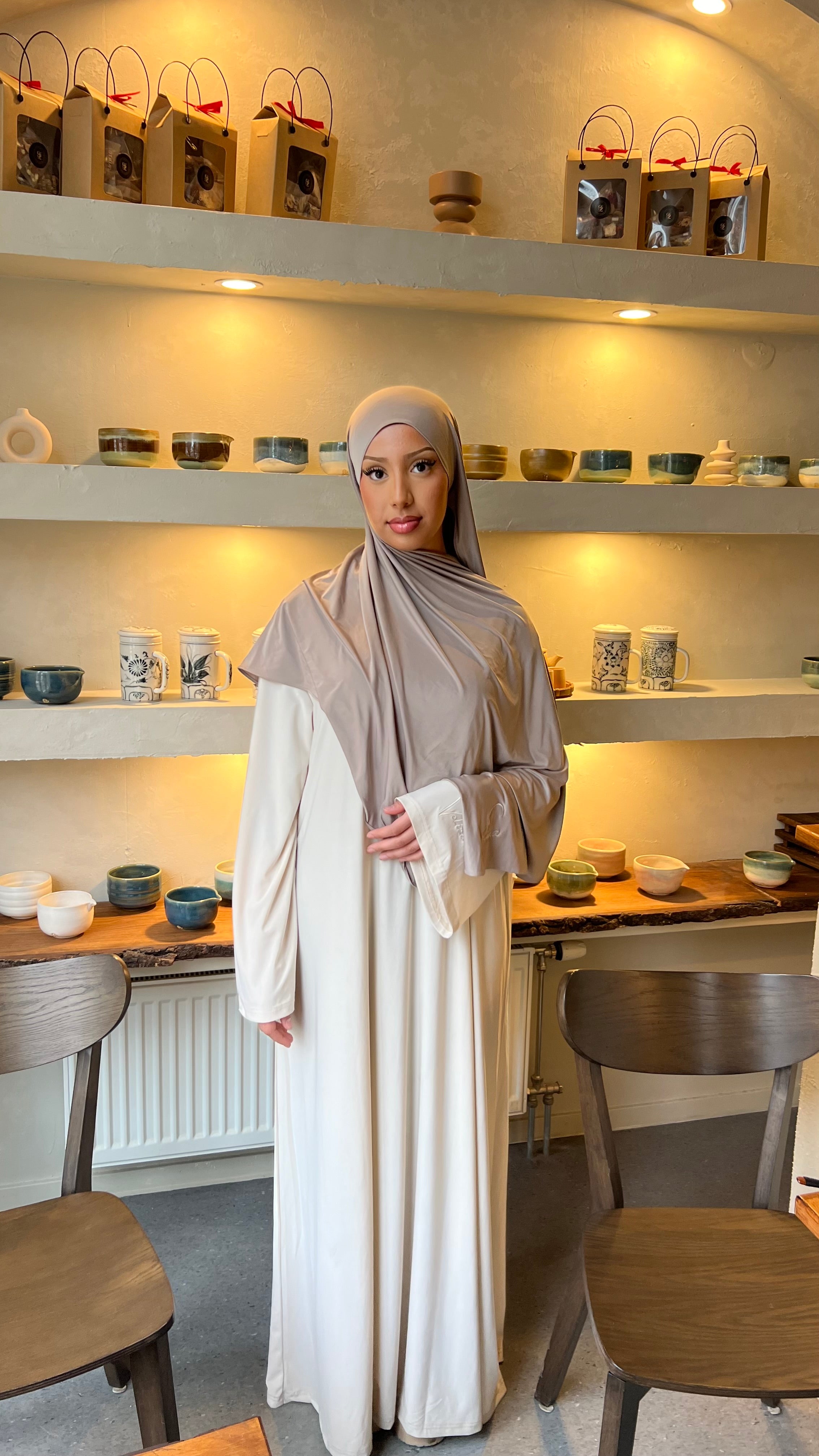 Taupe Liquid Jersey Hijab