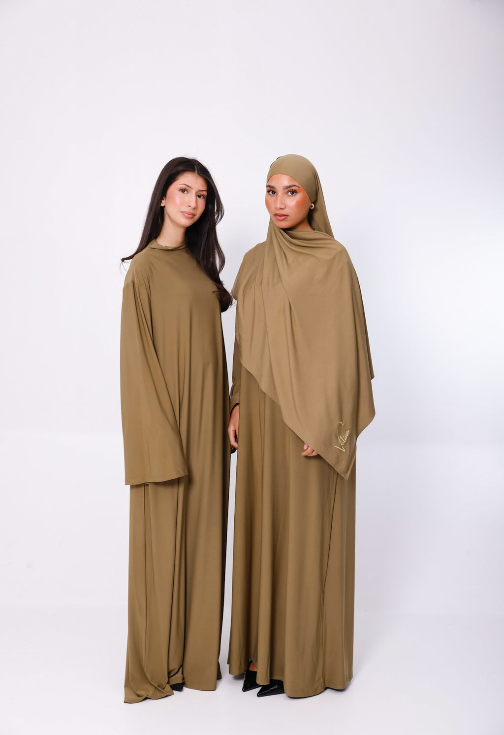 Olive High Neck Abaya