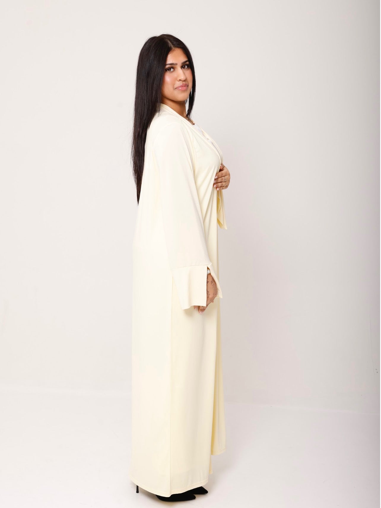 Open Abaya Soft lemon